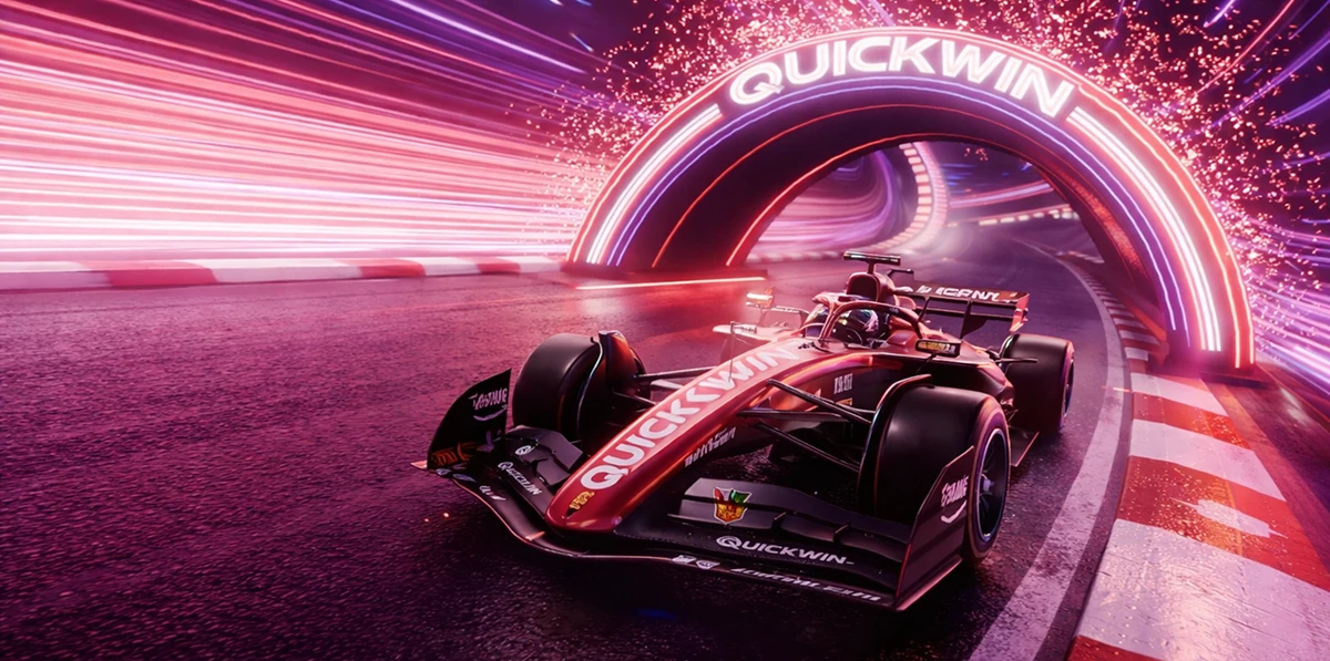 Quickwin Casino Willkommensbonus mit Rennwagen