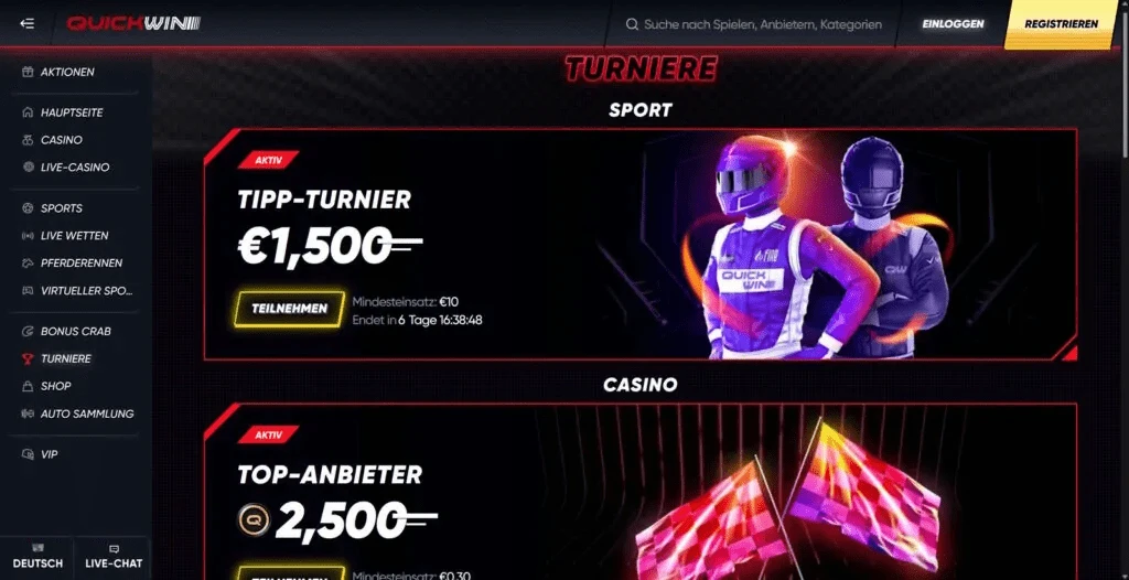 Quickwin Zahlungen und Casino Übersicht